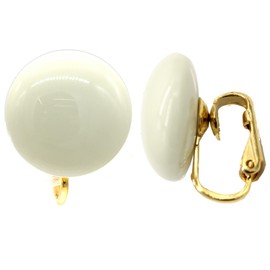 Jewelry Shop M e0010 Clip-on Earrings, Acrylic, Resin, Retro Accessories, Simple, Women's, Made in Japan, Resin Brass Acrylic Yellow Gold