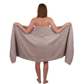 Betz Saunatuch Saunatücher groß XXL Größe 80 x 200 cm Badetuch Badetücher Palermo 100% Baumwolle Farbe Stone