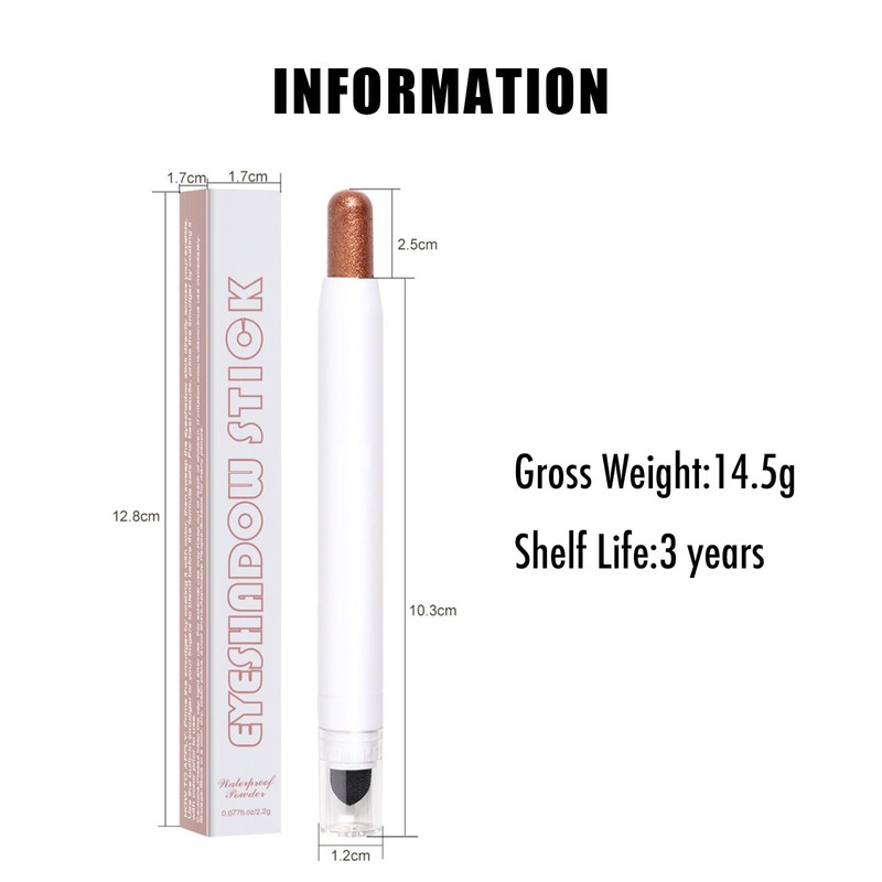 Eyeshadow Stick,Cream Shadow Stick,Glitter Eye Shadow Stick, Brown Eyeshadows Pencil