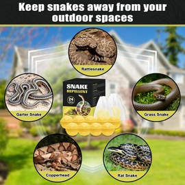 24 Pack Snake Repellent Balls, Natural Snake Deterrent for Yard, Garden