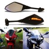 Motorcycle LED Turn Signal Rearview Mirrors Compatible with 2011 2013
