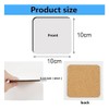 Grnlucja 12 Pcs Sublimation Square Coaster Blank MDF Cork Coasters