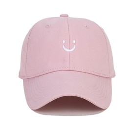 Umeepar Smile Face Baseball Cap for Women Men Adjustable Low Profile Unstructured Cotton Dad Hat (US, Alpha, One Size, Pink)
