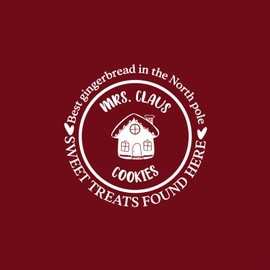 Vinyl Wall Art Decal - Mrs Claus Cookies - 16" x 16" - Holiday Christmas Season Trendy Seasonal Quote Sticker for Family Home School Kids Room Living Room Door Decor