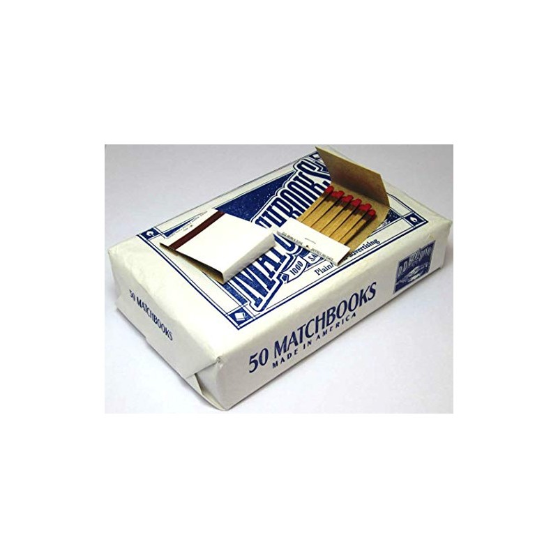 D.D. Bean & Sons 50 Plain White Matches Matchbooks for