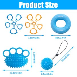 Abiemuce Hand Trainer Finger Trainer Ball, Kneading Ball for Hands Therapy, Hedgehog Ball, Soft Massage Ball, Finger Stretcher for Osteoarthritis, Hand Finger Training, Anti Stress Balls for Relieves