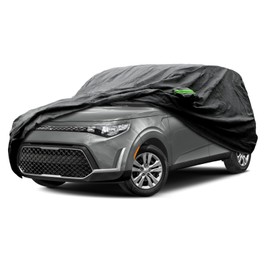 Proadsy 2025 Upgrade Car Cover Custom Fit for Kia Soul 2010-2025, Waterproof All Weather for Automobiles, Full Exterior Cover Rain Snow Sun Protector Indoor Outdoor Car Cover