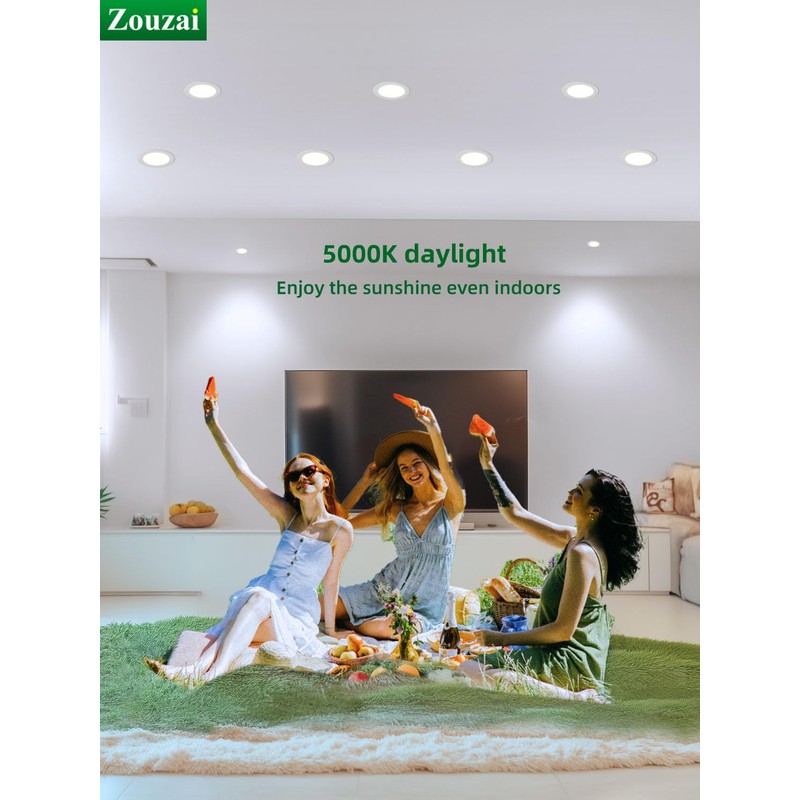 zouzai 12 Pack 4 Inch Ultra-Thin LED Recessed Ceiling Light