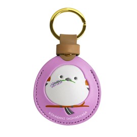 LamPlanning [Kinagani Shimaenaga] PU Leather Case, Keyring, Keychain, AirTag, AirTag Smart Tracker, Braun