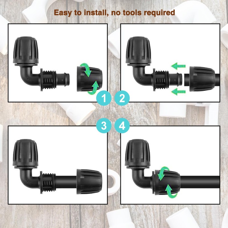 JINXIAN Drip Hose Irrigation 90° Degree Elbow Corner Connector Hose