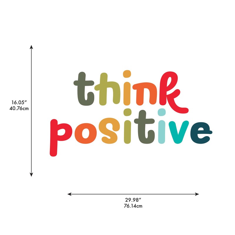 RoomMates Think Positive Multicolor Wall Quote Decals, RMK5579GM
