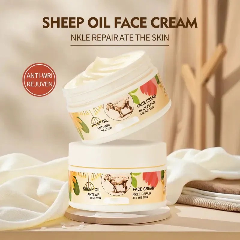 Crema Hidratante Facial Con Aceite De Oveja, 100 G, Para