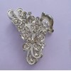 2PCS 2.4 inch Silver Tone Vintage Metal Hair Jaw Crystal