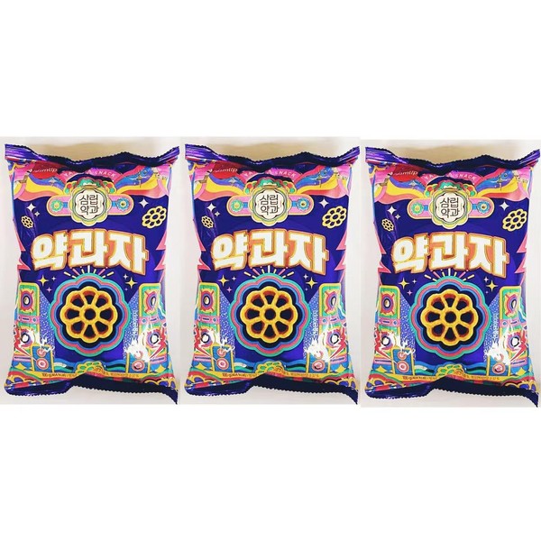 Korean Yakgwa Snacks, Traditional Flower-Shaped Cookies,3.5 Oz, 3 Pack