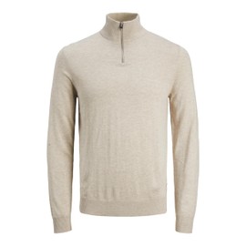 JACK & JONES Male Quarter Zip Plain Quarter Zip, beige