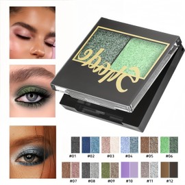 MAEPEOR Eyeshadow Duo Highly Pigmented Double Color Eye Shadow Palette Long Lasting Blendable Matte Shimmer Eyeshadow Pallete with Brush (Color 03)
