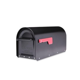 ARCHITECTURAL MAILBOXES 5560B-R-10 Architectural Mailboxes Sequoia Post Mount Mailbox, Large, Black