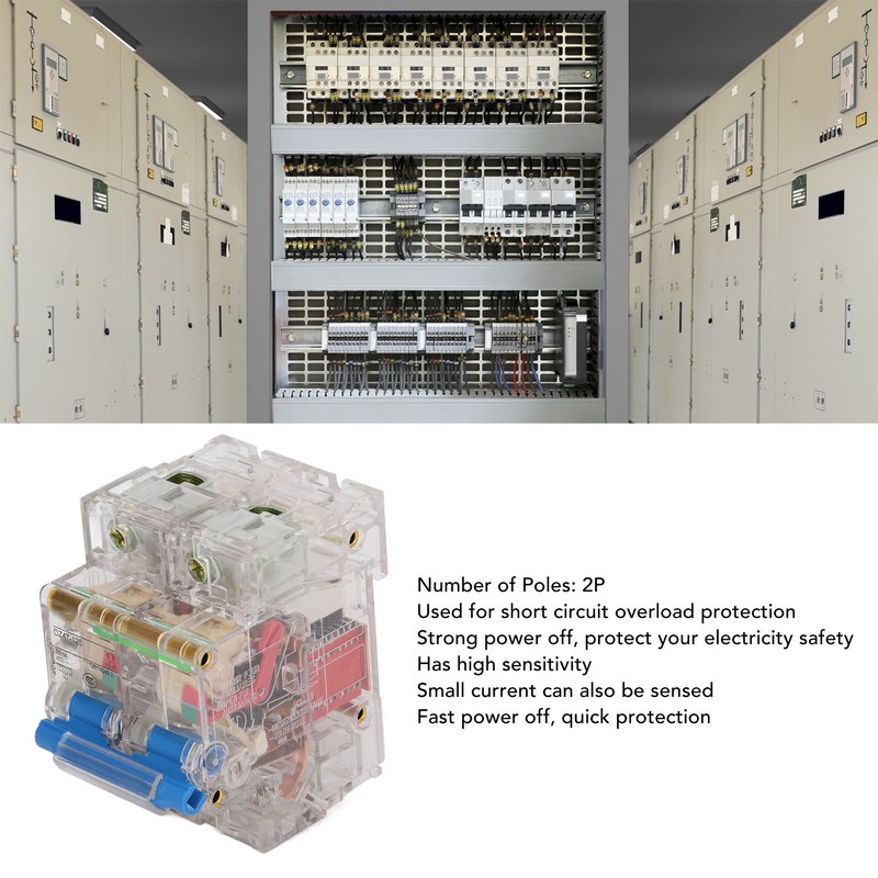 Transparent Circuit Breaker 2P High Sensitivity Easy Observation Circuit Breaker