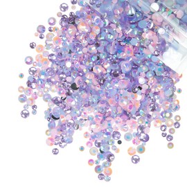 qiipii Resin Rhinestones for Bedazzling Crafting 3mm-6mm Light Pink Purple Blue Crystal Colorful Stones Gems Diamonds for Face Eyes Makeup Tumblers Bottles DIY Crafts Clothes Shoes Phones Scrapbooking
