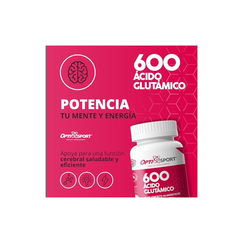 Ácido Glutámico 600 con 60 cápsulas