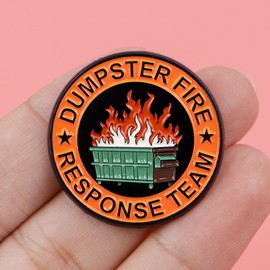 Dumpster Fire Response Team Enamel Pins, 3Pcs/5Pcs Trash Fire Sarcastic Button Brooch Office Humor Badge Creative Funny Work Decorative Gift Jewelry Accessories (5, Orange)