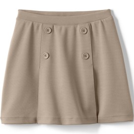Lands' End Uniform Ponte Button Front Skort Khaki Kids 7