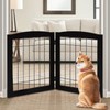 LZRS 2-Panel Freestanding Foldable Wood Dog Gate – Solid Wood