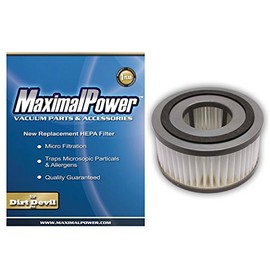 MaximalPower Replacement HEPA Vacuum Filter VF DD342 for Dirt Devil Type F15 and Fits 084505, 084506, 084507, 084501V and UD40050