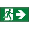 V Safety Fire Exit Man Running Right Sign - 300x150mm