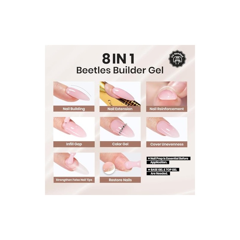 Beetles Gel Constructor Nude Rosa 7 en 1, 15 ml