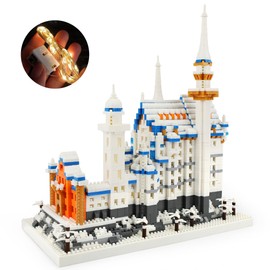 Seyaom Germany Swan Stone Castle Mini Bricks Kit, Light-Up World Architecture Model Building Set for Adults, Boys, Girls 10+, (2800 Pcs)