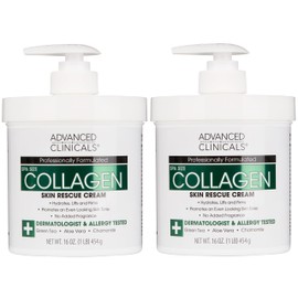 Advanced Clinicals Advanced Clinicals Collagen Skin Rescue Lotion - Hydrate, Moisturize, Lift, Firm. Great for Dry Skin (Two - 16oz)