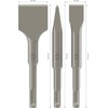Bosch 2608690180 3-Piece SDS-Plus Stubby Chisel Set, Grey, 140 mm