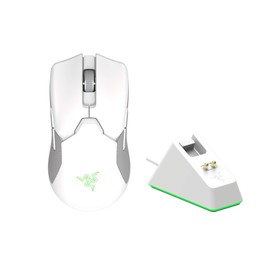 Razer RZ01-03050400-R3M1 Gaming Mouse, Viper Ultimate Mercury White, High Speed Wireless, Lightweight, 2.5 oz (74 g), Focus + Sensor, 20,000 DPI Optical Switch, 8 Buttons, Charging Stand Included
