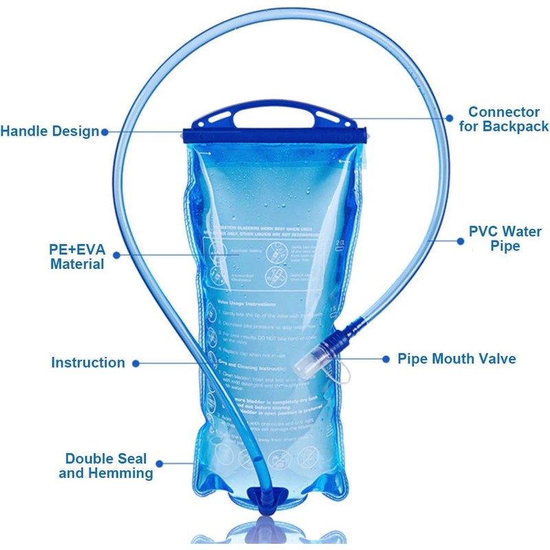 Hydration Pack, 2L Water Supply Bag, Water Pack, Handheld, Water