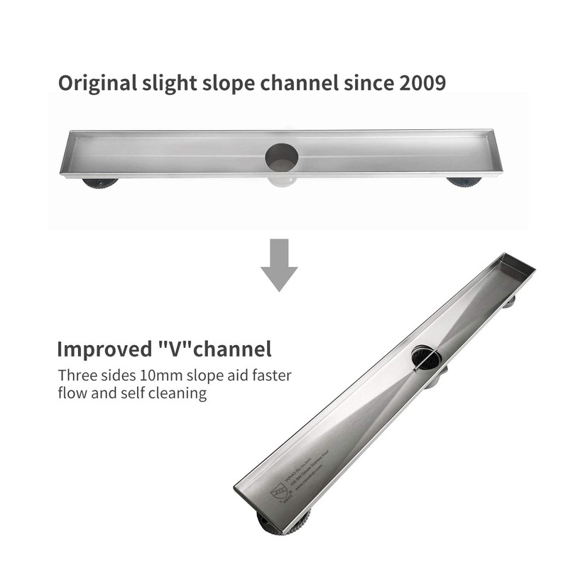 Neodrain Chrome 24-Inch Linear Shower Drain with Removable Quadrato Pattern