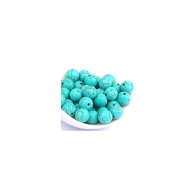 Perlin - 70 Turquoise Gemstone Strand Beads Half Natural Stone