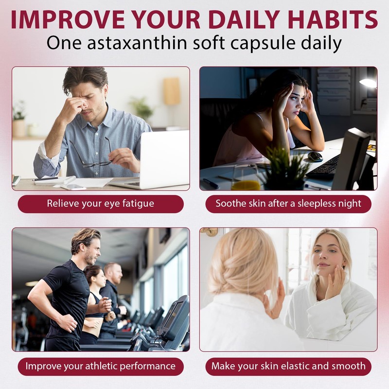 Astaxanthin 12mg – Natural Astaxanthin from Haematococcus Pluvialis, Triple Strength