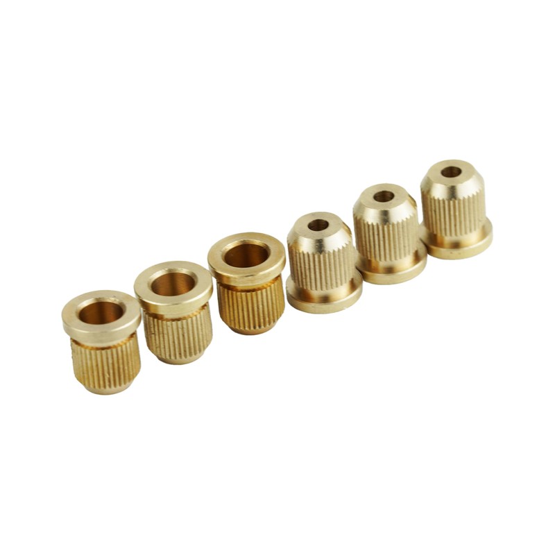 Guyker Brass Guitar String Ferrules, 6-String Through Body Guitar String