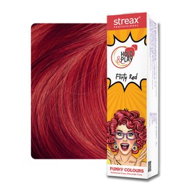 Streax Professional Hold & Play Funky Colour, Flirty Red | Vibrant Semi-Permanent Hair Colour | Ammonia Free, Peroxide Free, 100g