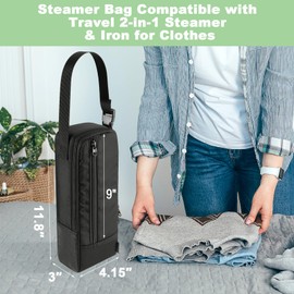 Beautyflier Portable Garment Steamer Storage Bag for Travel Steam & Iron 2 In 1, Travel Carrying Case Organizer for Smart Handheld Steamer for Clothes with Hanging Buckle Strap, Fits Travel, Bag Only