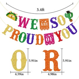 We are so Proud of You Banner, Mexican Fiesta Graduation Banner, Fiesta Congrats Grad Party Supplies, Class of 2025 Graduations Party Decorations, Mexican Congrats Grad Decor
