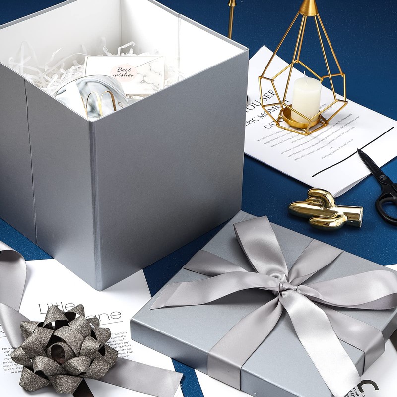 RUSPEPA Medium Birthday Gift Box with Lid, Bow and Tissue