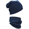 Alkato Unisex Beanie Hat and Scarf Set Plain, Ribbed fabric