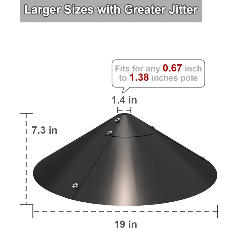 Garbuildman Metal Squirrel Baffle for Bird Feeder Pole, Outside Pole
