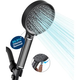 Cobbe Handheld Filtered Shower Head - Filters >99% Chlorine - Advanced 2.0 Carbon System - Water Softening Beads for Hard Water - Relieves Dry, Itchy Skin - Matte Black