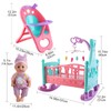 deAO Baby Doll Set with Crib Bed High Chair Stroller