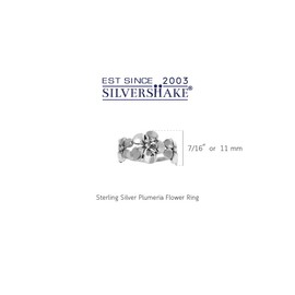 Silvershake 11MM Antique Finishing or Yellow Gold Plated 925 Sterling Silver 3 Plumeria Flowers Casual Ring Jewelry for Women, 6, Sterling Silver Rhodium/White Gold & Antique Finishing, sterling