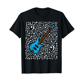 Bass Guitar Musical Notes Bassist Music Teacher Musician T-Shirt