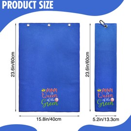 Hafhue Mom is Queen of The Green Embroidered Golf Towel, Golf Accessories for Women, Golf Gifts for Mom Golf Lovers, Birthday Retirement Gifts for Mom Golf Lovers, from Daughter Son